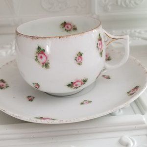 Bavaria Rosenthal Pink Roses gold Rim Hand Painted
